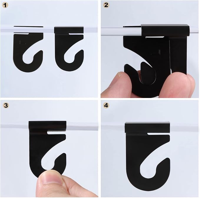 100 Pieces Metal Drop Ceiling Hooks, Right and Left Black Ceiling Hooks T-Bar Track Clip for Hanging Plants & Decorations, 20lbs Capacity Suspended Ceiling Hanger for Classrooms Offices