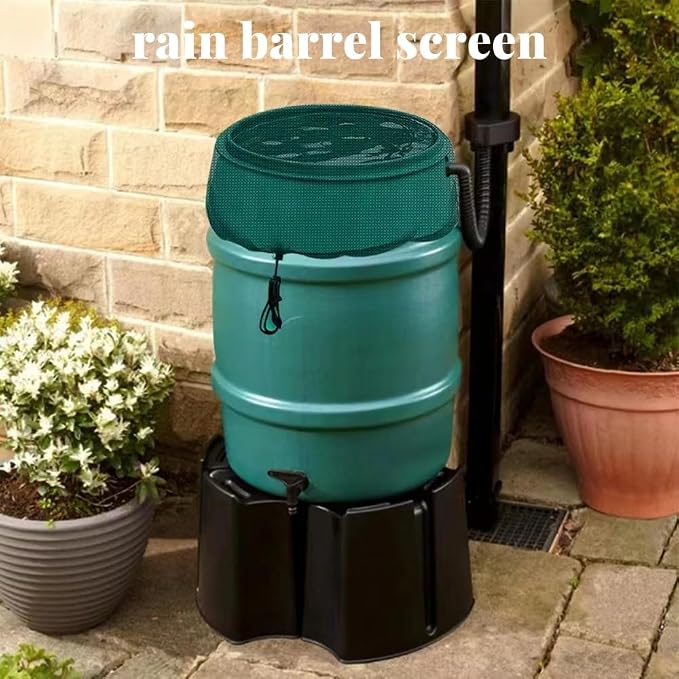 Rain Barrel Spigot Kit Portable Rain Barrel Water Catcher Container with Spigots and Screen 2 6 Gallon Capacity (Black)