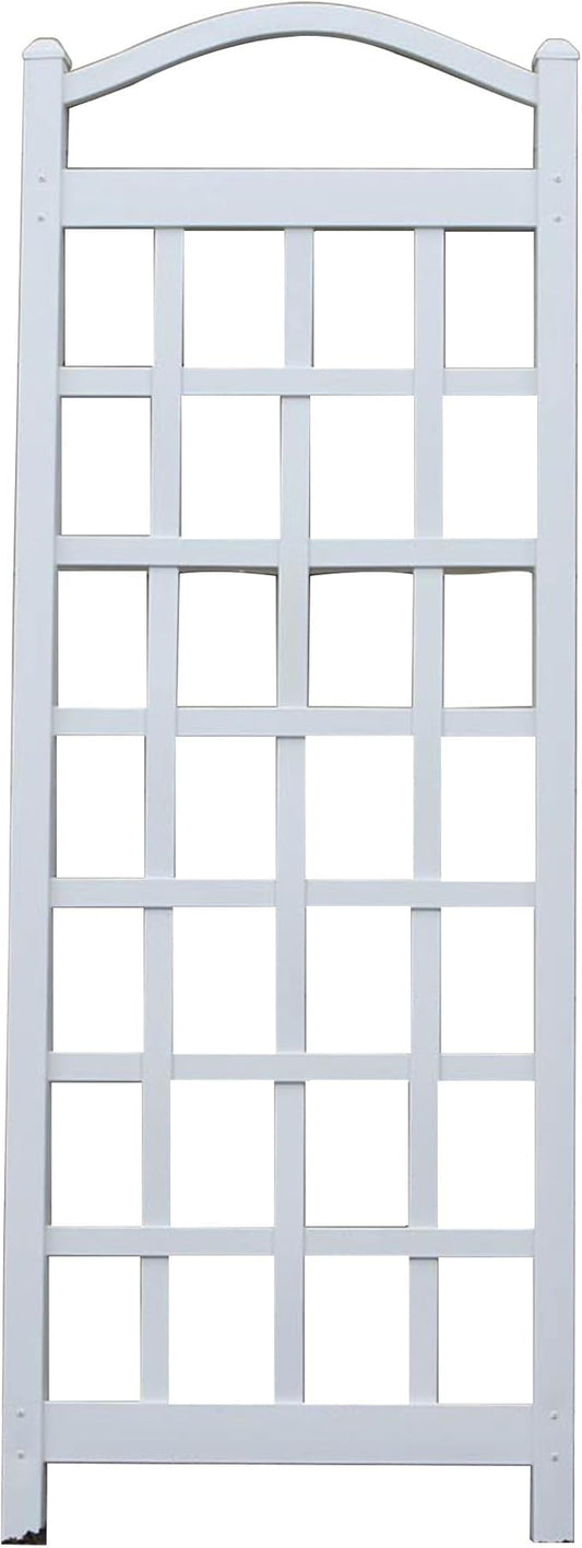 Dura-Trel Cambridge Garden Vinyl Trellis, Wall Mount Plant Support Frame, 28" x 75", White - Decorative Indoor and Outdoor Grid-Style Lattice Stand for Climbing Vines, Flowers, and Vegetable Plants
