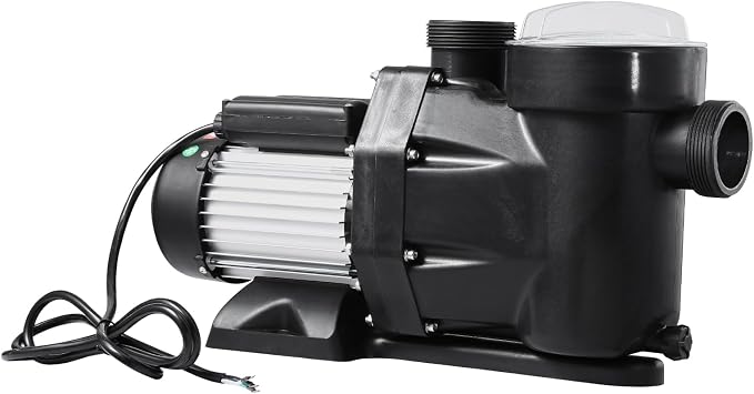 VEVOR Above Ground Pool Pump, 1.5HP, Self Priming Single Speed Swimming Pool Pump, 220V 3450 RPM 55 ft Max Head Lift with PP Shell Strainer Basket, 122°F Max Water Temp, for Hot Tubs Spas, No Plug