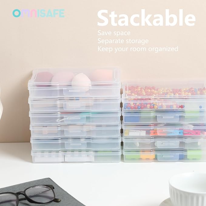 5x7 Photo Storage Cases, Plastic Craft Storage Container, Acid-Free Box for Pictures, Crafts, Scrapbooking, Photo Keeper (20) | Acid-Free, Sturdy, Large Capacity, Scrapbooking, Photo Keeper