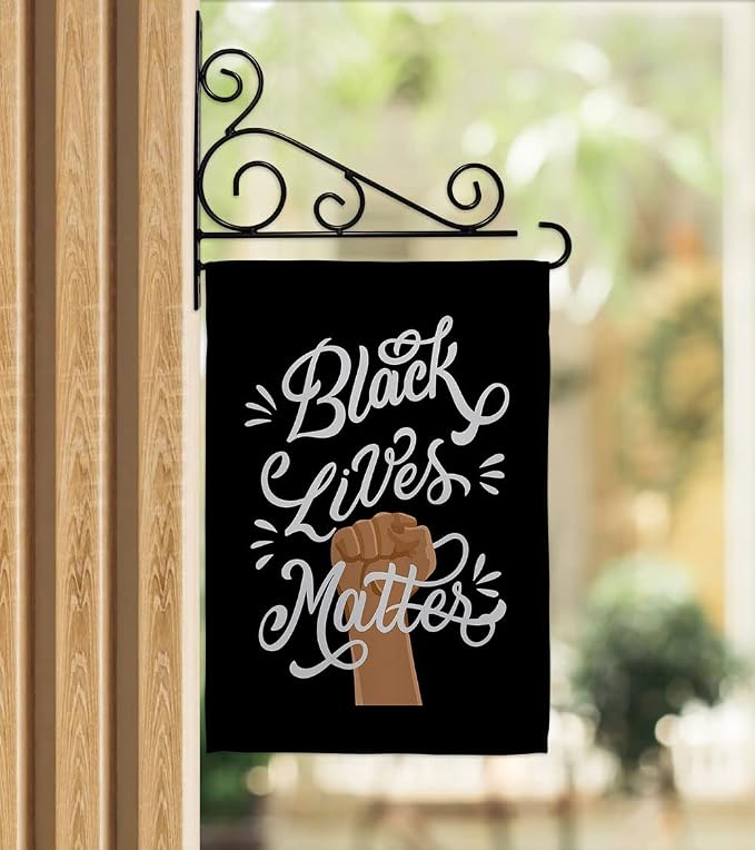 Stop Racism Wall Art Home Decor Banner Room Flag Pole Patio Lawn Garden Outdoor Decorations Indoor Tapestry Yard Signs Black History Month BLM African Americans Heritage Made in USA