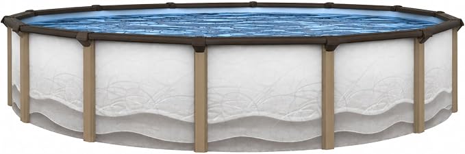 Lake Effect Pools 'Cozumel' 30 ft Round Above Ground Swimming Pool | 52 Inch Resin Protected Steel Sided Walls | Bundle Includes: 25 Gauge Overlap Liner & Widemouth Skimmer