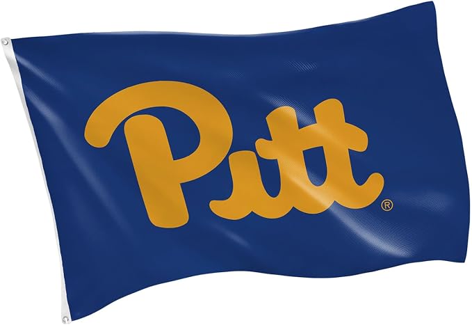 NCAA University of Pittsburgh Flag with Grommets, 3'x5' Pitt Panthers Outdoor College Flags & Banners for Garden Patio Indoor Wall Décor