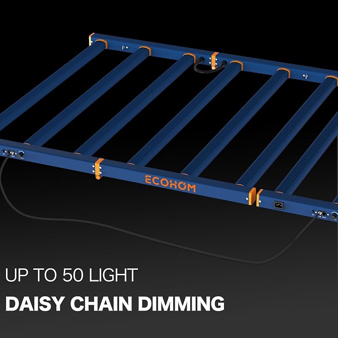 ECOHOM 720W Full Spectrum LED Grow Light, Pro Bar Style Daisy Chain Lights, for 5x5ft Grow Tent, Dimmable, Foldable & Hanging Growing Lamp for Indoor Plants Seedlings, Veg and Bloom