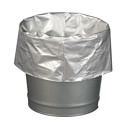 Justrite 26827 Aluminum/Polyethylene Disposable Bucket Liner with Twist-Tie, for Smoking Receptacles (Pack of 10), Gray