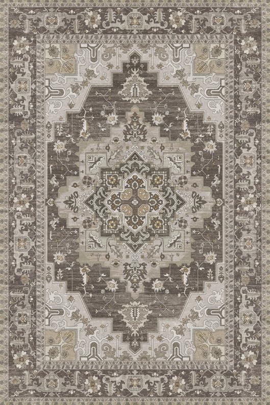 Tangsoo Vintage 2x5 Washable Runner Rugs for Hallways, Non Slip Rug Runner | Oriental Soft Low Pile Rug Runner,Farmhouse Print Carpet Runners for Entryway Kitchen Bedroom Bathroom Living Room Home Decor