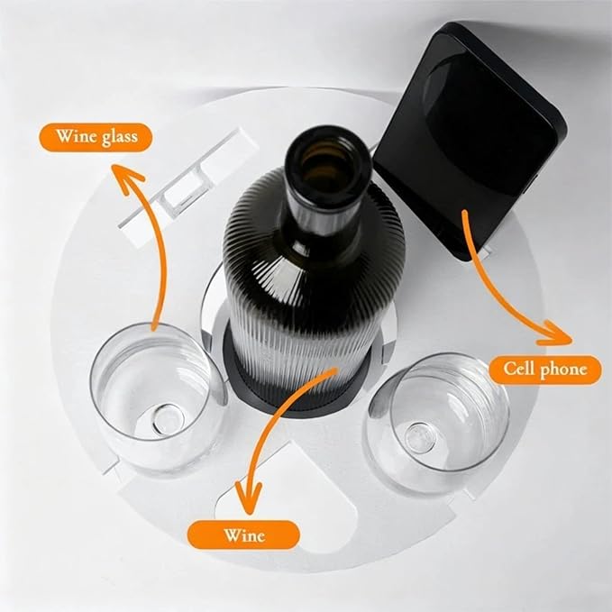 Foldable Wine Table Outdoor, Portable Mini Wooden Picnic Table Wine Glass Holder for Beach BBQ Camping Yard Lawn Party
