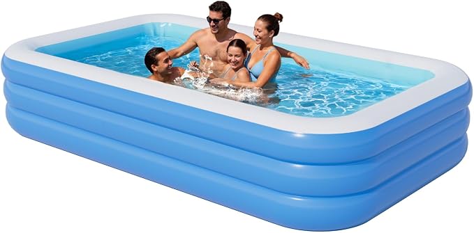 Inflatable Pool for Adults, 115" x 68" x 22" Blow Up Pools, Rectangular Family Swimming Pool