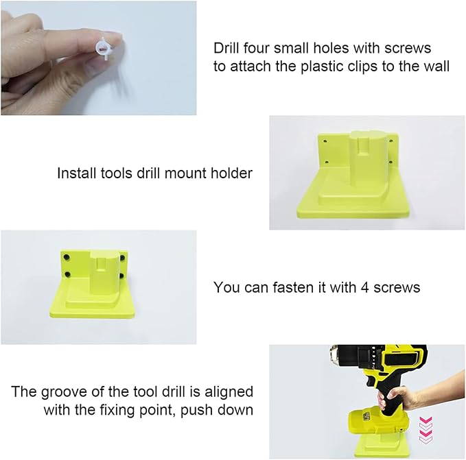 20 Pack Tool Holder Compatible with Ryobi 18V Power Tool Wall Mount Portable Holder Mount Hanger Organizer with Screws Easy Installation for Workshop Garage