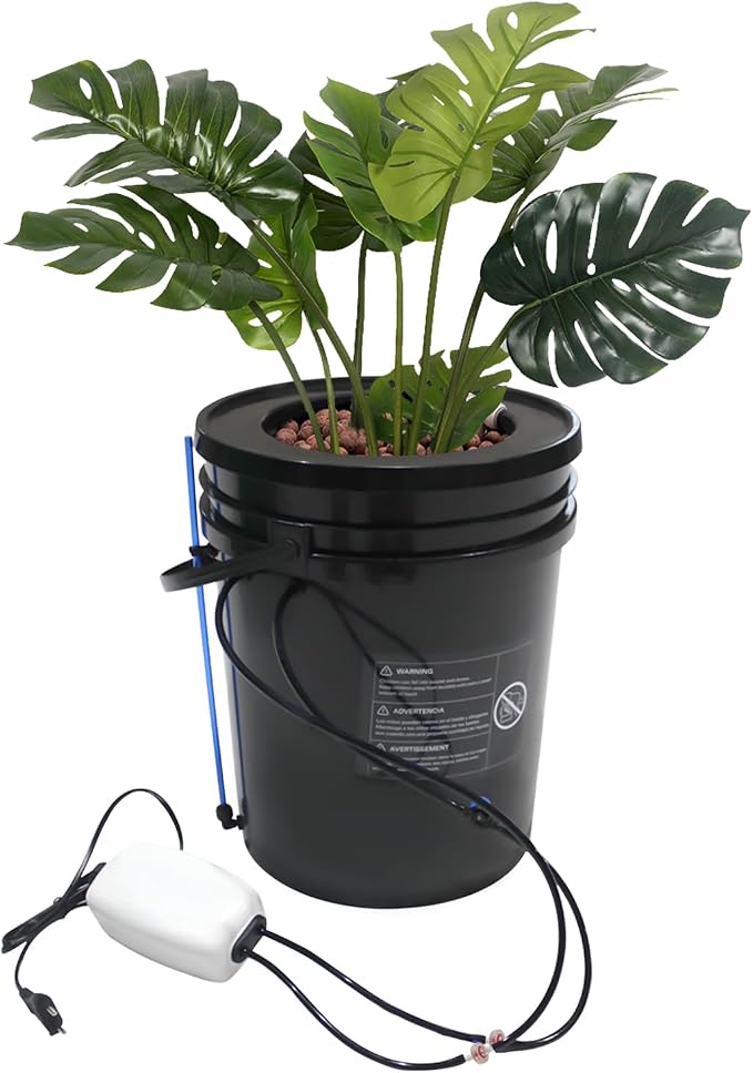 5 Gal Hydroponic Growing System, Indoor Deep Water Culture with Drip Irrigation & Air Pump, 8" Basket Kit for Vegetables, Herbs, Home Garden