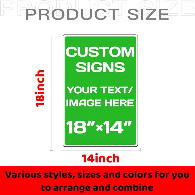 Personalized Aluminum Weatherproof Metal Signs - Multiple Sizes, Custom Text & Picture, Hazard, Garden, Custom Door Signs