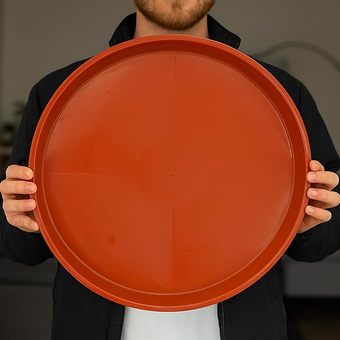 10 Pack Plant Saucer 16 Inches Plant Trays for Pots Plastic Round Drip Trays Flower Pot Saucers Black Planter Water Tray Plant Drainage Tray, Red