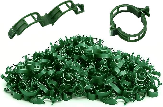 Plant Support Clips, 2026 Upgraded Tomato Plant Clips for Climbing Plants, Reusable Plastic Garden Clip for Grape Cucumber Stems Outdoor Vine Fixing Clip Gardening Supplies (200, Green)