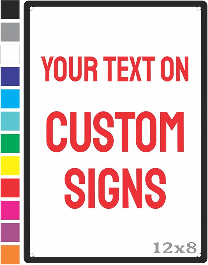 Custom Metal Sign for Outdoor and Indoor made from weatherproof non rusting aluminum. Full Color, UV Ink lasts years. Customized No Trespassing Signs, Personalized Delivery Signs for home or office. 12" x 8" - by ATX CUSTOM SIGNS