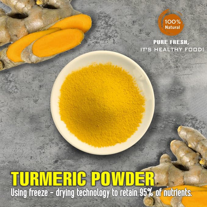TUMERIC POWDER 5.29 Oz (150g) VIETFARMFOOD: Natural pure, convection dried seasoning made from real vegetables - perfect for adding flavor to any meal, from cooking, baking, salads, soups, sauces