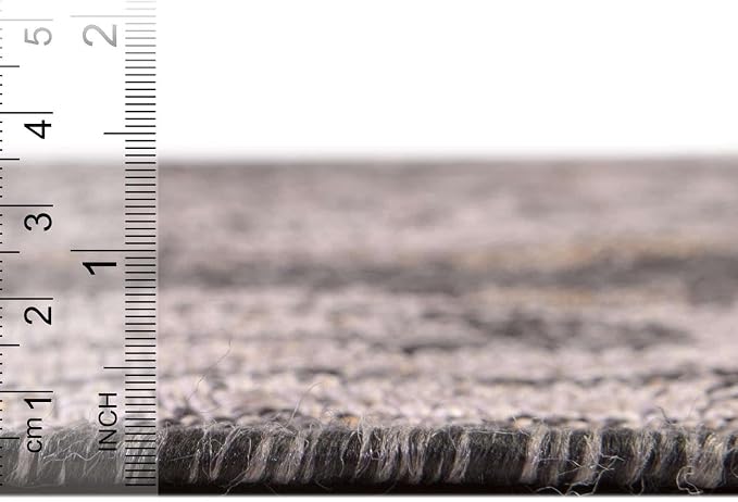 Unique Loom Outdoor Traditional Collection Area Rug - Valeria (3' 1" Round, Charcoal/ Natural)