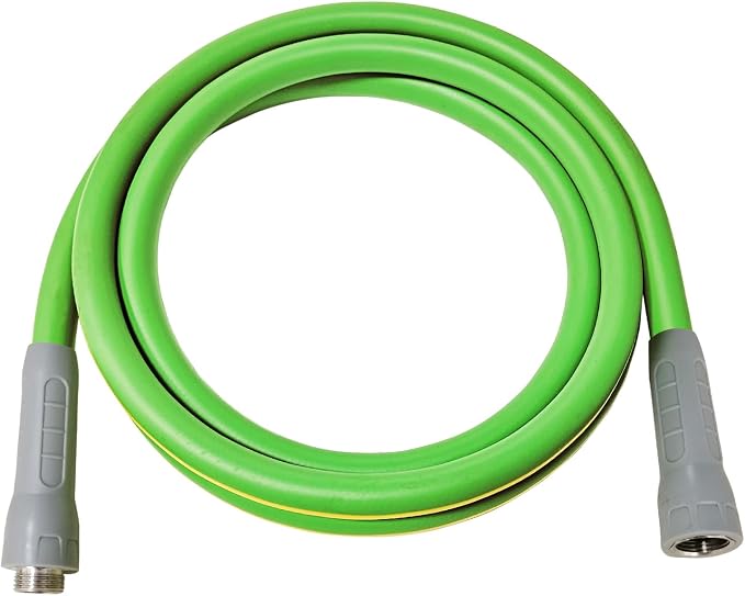 HQMPC Garden Hose 5/8"IDx12' Hose Durable PVC Non Kinking Heavy Water Hose with Brass Hose Fittings (12 FEET) Light Green