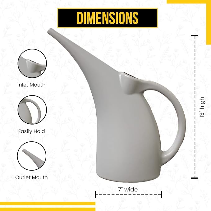 2 Pack Watering Can 1/2 Gallon - Small Watering Can for Indoor Plants - Outdoor Watering Can - Gray Plant Waterer - Plastic Watering Can for Garden
