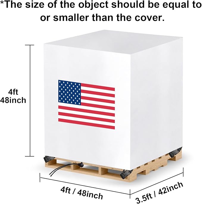 Pallet Cover Tarp Waterproof, Pallets Covers Heavy Duty Waterproof bulk Pallet Covers 48 x 42 x 48'' Outdoor Tarps Bulk Box Cover 48 x 42 x 48'' Custom White Fits Wood Patio Furniture