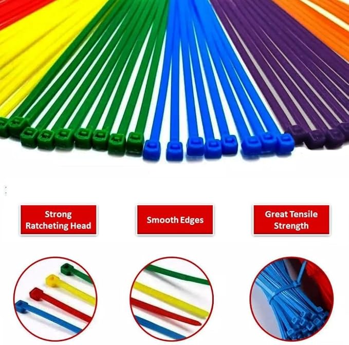 Kable Kontrol Red Zip Ties 11 Inch 8,500 Pcs, 50 Lbs Tensile Strength, Bulk Pack, Self-locking Nylon Colored Cable Ties Wire Wraps for Indoor or Outdoor Use