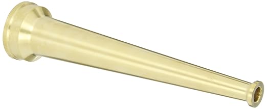 Dixon Valve BN15F Brass Fire Equipment, Plain Hose Nozzle, 1-1/2" NST (NH), 10" Length, 1/2" Orifice