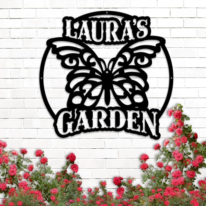MeMate Personalized Metal Garden Signs - Custom Outdoor Decor, Rustic Plaque for Mom, Grandma, She Shed