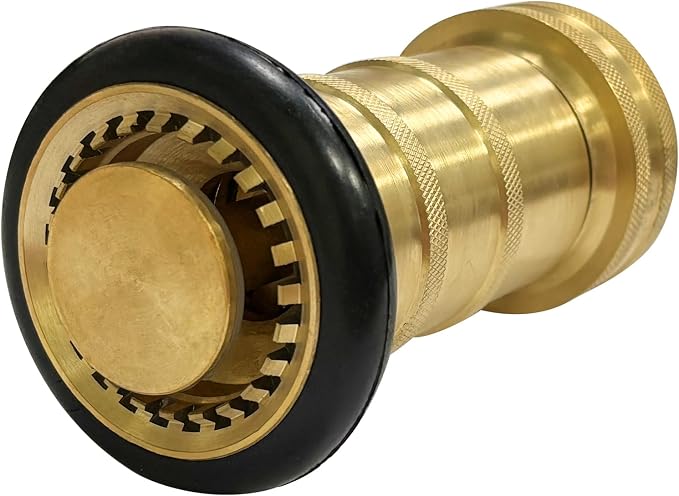 SAFBY Fire Hose Nozzle Brass Fire Equipment Spray Jet Fog (2" NPT/NPSH)
