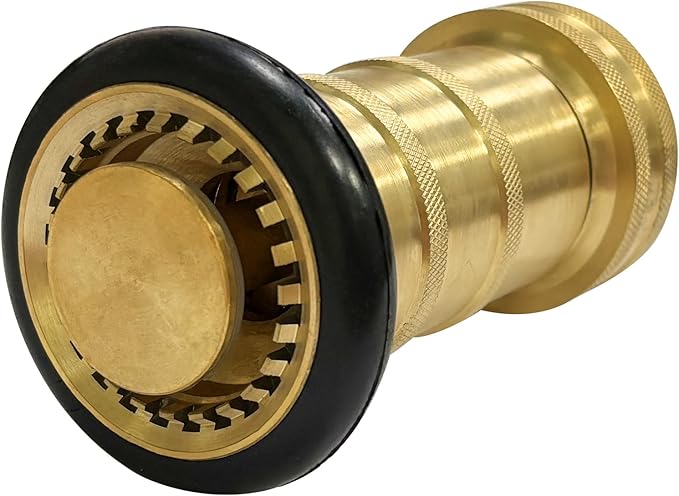 SAFBY Fire Hose Nozzle Brass Fire Equipment Spray Jet Fog (1.5" NH/NST)