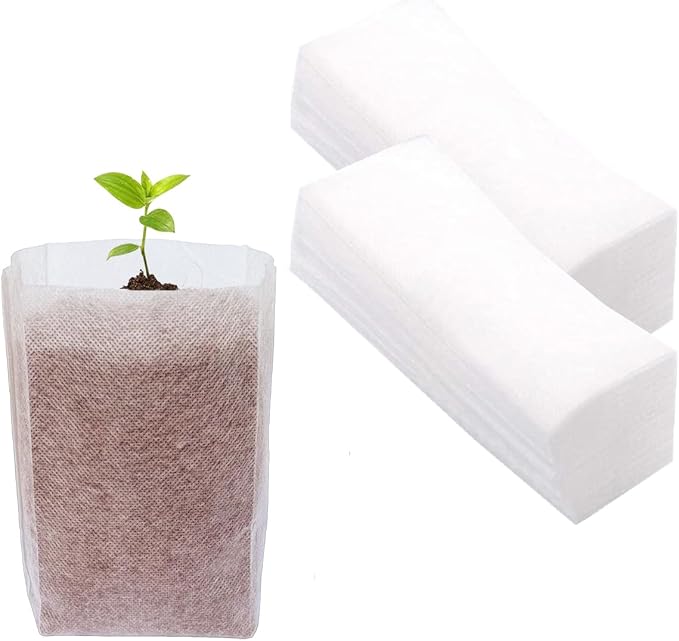 gardtree 50PCS 11.6×13.5 Inch Breathable Plant Grow Bags - Non-Woven Plant Nursery Bags for Seed Starting, Indoor/Outdoor Vegetables, Herbs & Flowers | Easy Transplant, Space Saving
