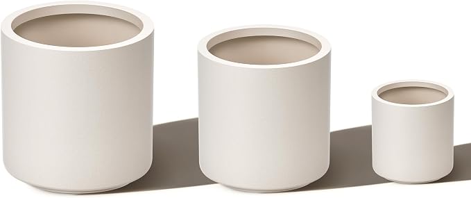 homenote Flower Pots 13.2/10.5/8.5 Inch,Large Plant Pots Indoor with Drainage,Plastic Pots for Plants,Garden Pots for Outdoor,Large Planters for Indoor Plants,Big Plastic Planter,White(3 Pcs)