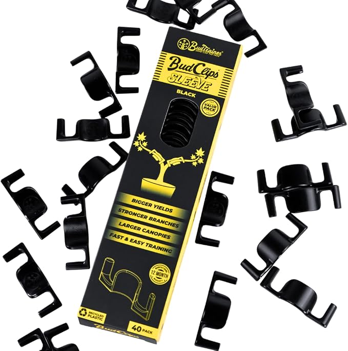 BudClips for Optimal Plant Growth | Universal Size LST Clips | Durable Plant Support Clips to Bend or Interlock Stems for Abundant Harvest | Gardening at Any Growth Stage (Black, 40pk)