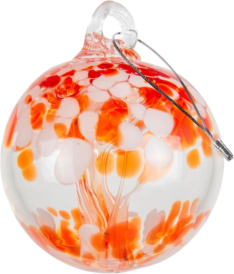Dale Tiffany Hand Blown Glass, 4" Diameter Nova, Tree of Life Collection, Witch Globe Hanging Garden Indoor/Outdoor Decorative Ornament Gazing Ball