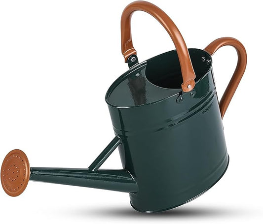 Metal Watering Can for Plants,Watering Cans for Outdoor&Indoor Gardening, Galvanized Steel Water Can with Removable Spout,Watering Pot with Ergonomic Movable Handle(Green)