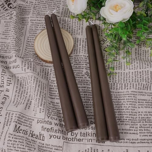 Viyffo Taper Candles, 10 Inch, 4 Pack, Hazelnut Brown – Unscented - Image 2