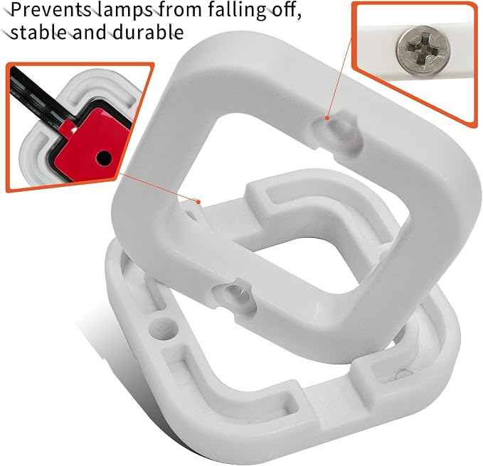 Light Clips for Govee Permanent Outdoor Lights for Govee Non-Pro Elite RGBIC H705 H805 LED Outdoor Decoration and Fixed luminaire Mounting Brackets Screws Kit(New Upgrade 40 White)