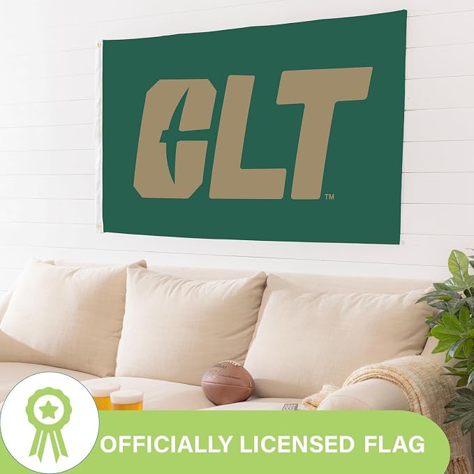 NCAA University of North Carolina/Charlotte Flag with Grommets, 3'x5' Charlotte 49ers Outdoor College Flags & Banners for Garden Patio Indoor Wall Décor