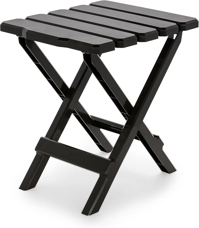 Camco Adirondack Style Folding Plastic Large Table with Footrest Design and Easy to Setup Construction for Indoor or Outdoor Use, Mocha