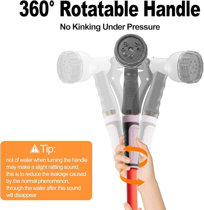 SPECILITE Garden Hose 50 ft x 5/8" Heavy Duty Premium Flexible Water Hose, with 360° Rotating Grip, No Kink, Leakproof, Lightweight, Burst 600 psi Hybrid Rubber Hoses for Reel, Outdoor, Yard