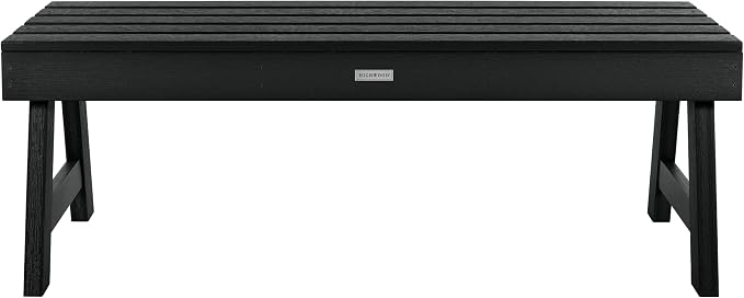 highwood Weatherly Backless Bench, 4-Feet, Black
