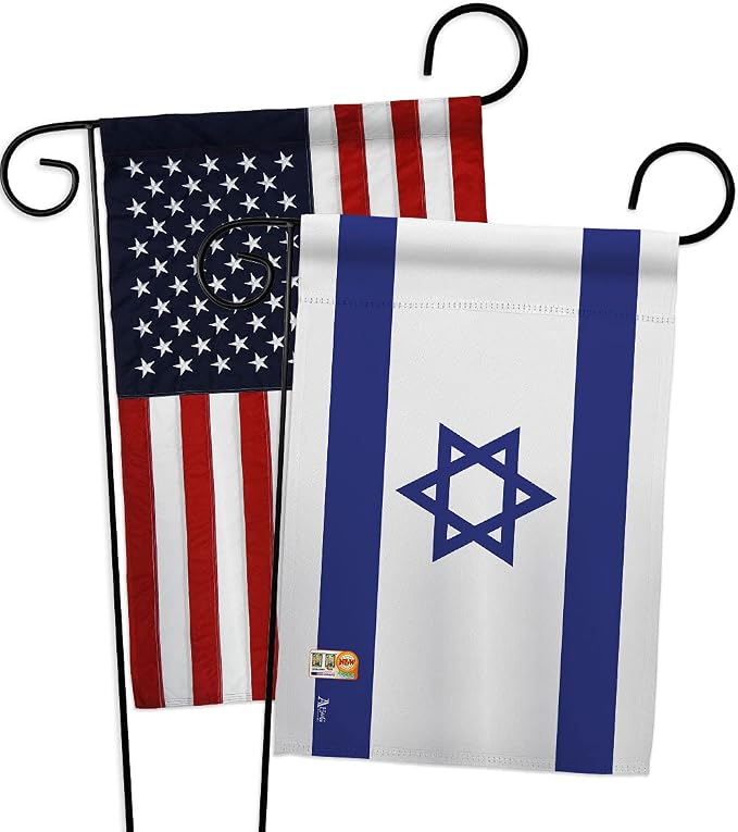 Israel Flag Bandera de Israeli American Flag for Outside Banner Pack Lawn Garden Outdoor Wall Poster Door Grave Cemetery Tapestry Grandma Gifts Cemetery Decor Jewish Decorations Made in USA
