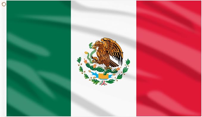 AhfuLife Mexico Flag 3x5 Ft, Large Mexican Flags for Cinco de Mayo Party Decorations - Double Sided with Brass Eyelets for Bar Garden Street Decoration Indoor Outdoor