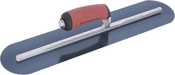 Marshalltown Fully Rounded Concrete Finishing Trowel, Blue Steel Blade, DuraSoft Handle, 20 x 4, Assembled in USA, MXS20BRD