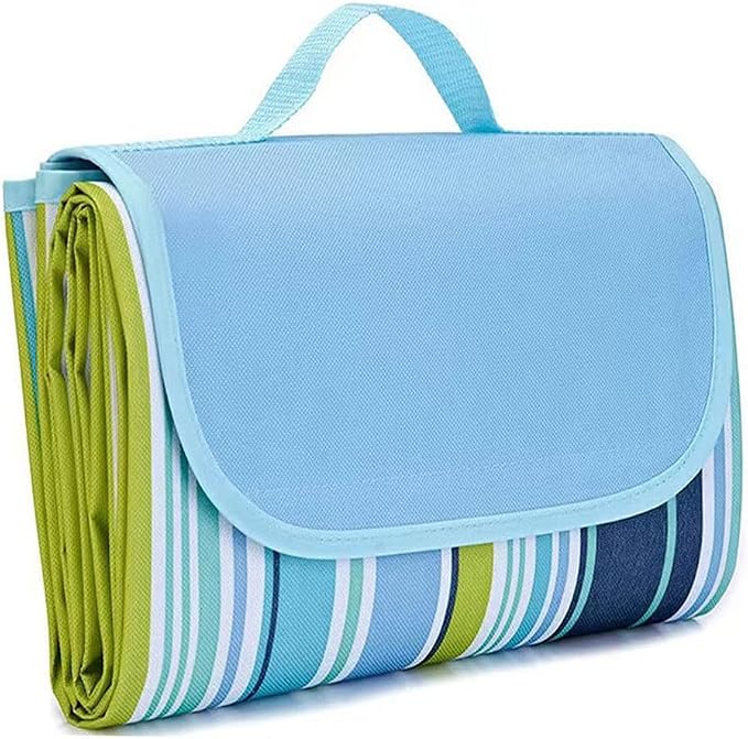 K Y KANGYUN Extra Large Picnic Blanket Outdoor Beach Blankets, Water-Resistant Foldable Sandproof Blankets Cute Picnic Mat for Beach, Camping Grass Lawn Park Mats (Blue, 80x80 in)