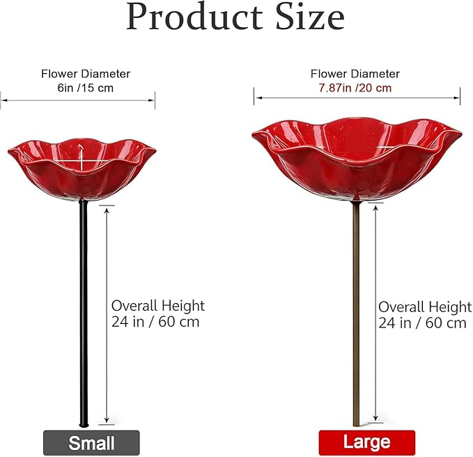 3Pcs Mini Bird Bath for Outsides, Handmade Metal Flower Garden Stake Birdbaths & Birdfeeder, Bird Baths Feeder Bowl for Outdoors Garden Patio Yard Lawn Decor,Decorative Gift for Nature Lovers