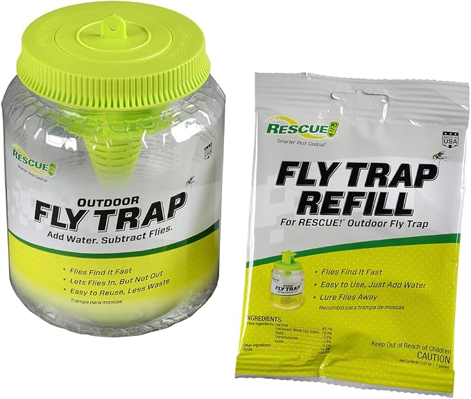 RESCUE! Outdoor Fly Trap - Reusable - 3 Traps