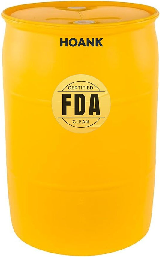 55 Gallon Water Storage Barrel, BPA Free, Emergency Water Supply - Eco Friendly - Made in USA (YELLOW, 55 GALLONS DRUM)
