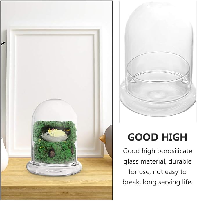 2-Pack Glass Terrarium Jar with 8mm Vent Hole, Clear Plant Dome Cloche Container for Moss DIY, Micro Landscape Flower Ecological Bottle