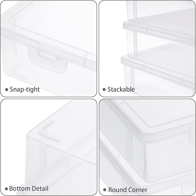 BTSKY Clear Plastic Storage Box with Flap Lid, Multipurpose Craft Organizers and Storage Box Art Supply Storage Organizer Plastic Sewing Box for Pencils Markers Notebooks A4 Files, 3 Pack Large