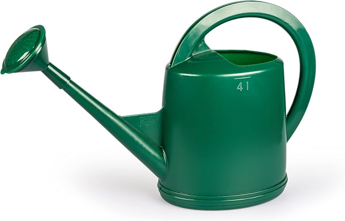 Consolidated Plastics Durable Swiss Watering Can with UV Protection, Ergonomic Handle for Indoor/Outdoor Gardening, Made in Switzerland (4 Liter, Green)